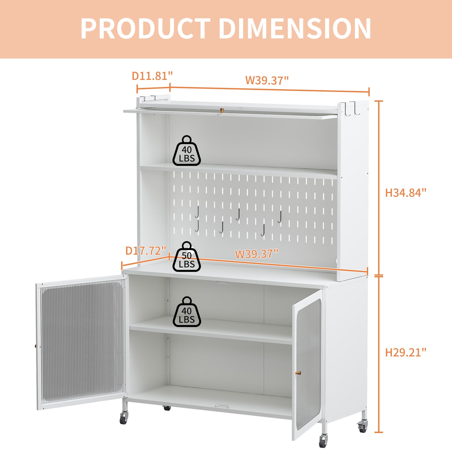 Kitchen Pantry Cabinet, Tall Storage Cabinet With Glass Doors & Adjustable Shelves, Cabinet Cupboard For Kitchen, Living Room, Dinning Room, White