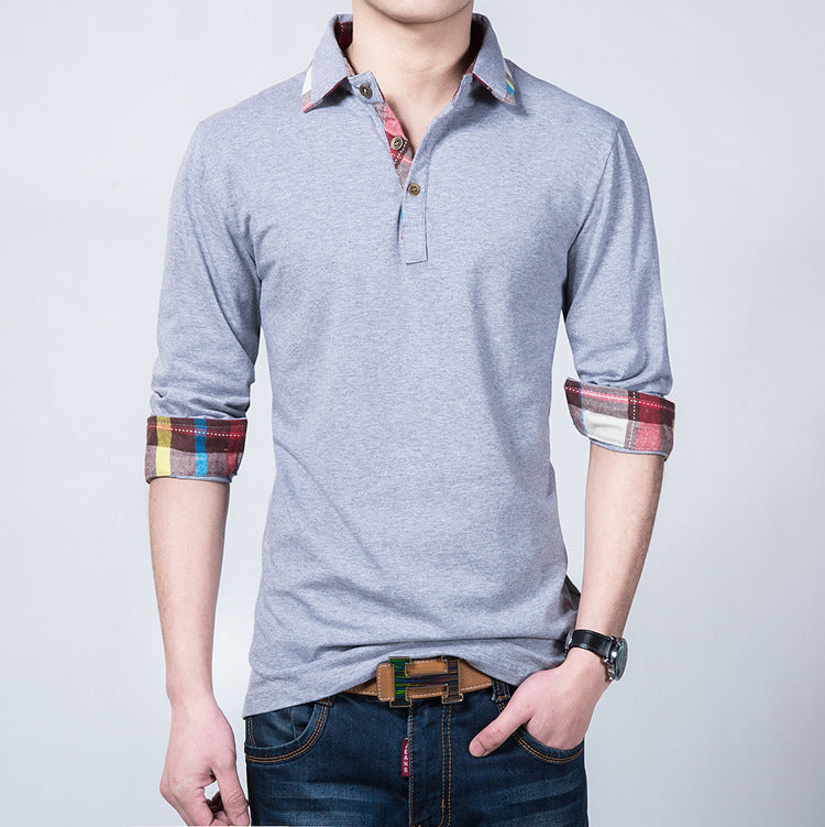 Spring And Autumn Cotton Long-sleeved T-shirt Men