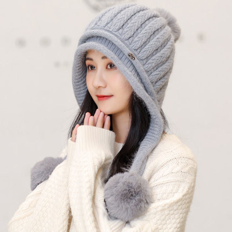 Women's Striped Fleece Colorblock Dome Hat
