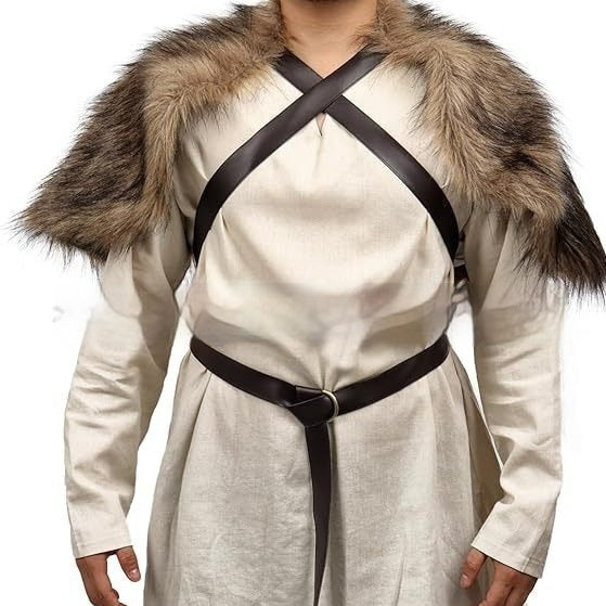 Viking Men's Cape And Shawl Oversleeve Booties Suit Artificial Wool