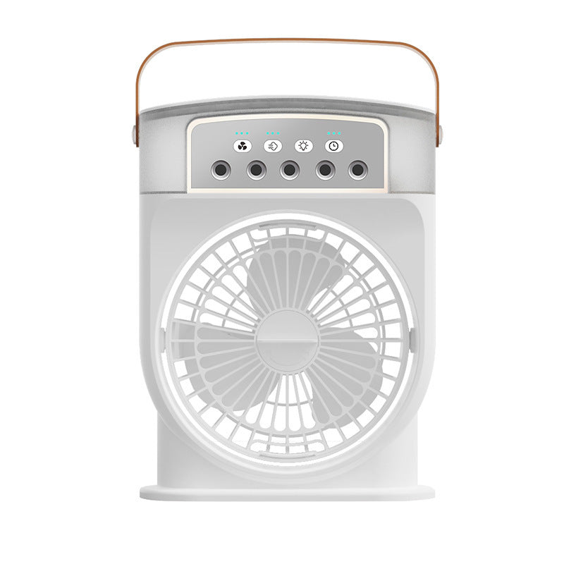 USB Air Cooler Fan with 5 Spray Modes, 7-Color LED, and 600ML Tank