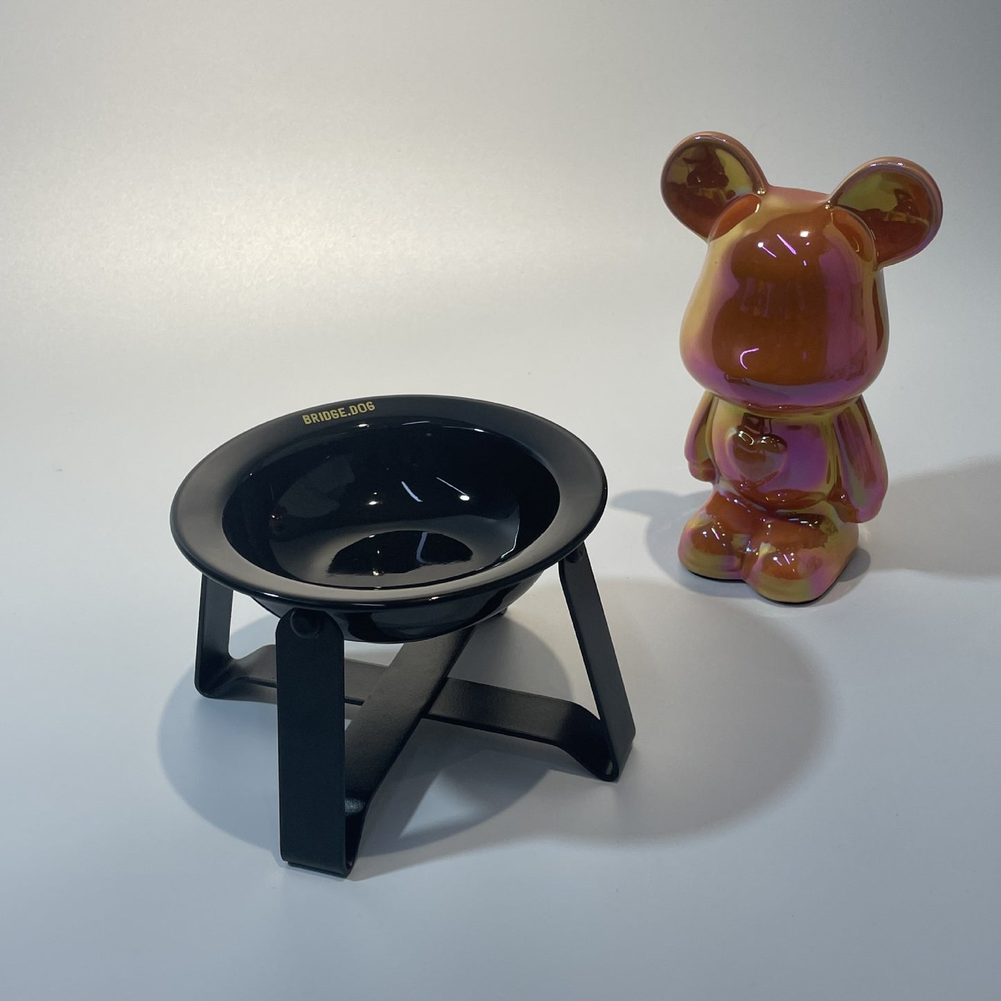 Ceramic Cat Bowl Cat Iron Frame High Leg Tableware Combination Fairy Dining Rack Cat Food Holder
