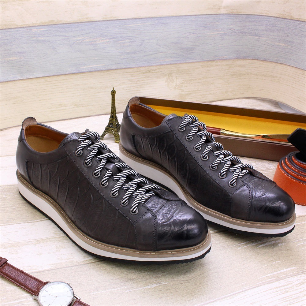 Fashion Pattern Embossed Handmade Shoes For Men