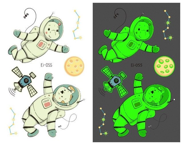 Waterproof Kids Aerospace Luminous Tattoo Stickers