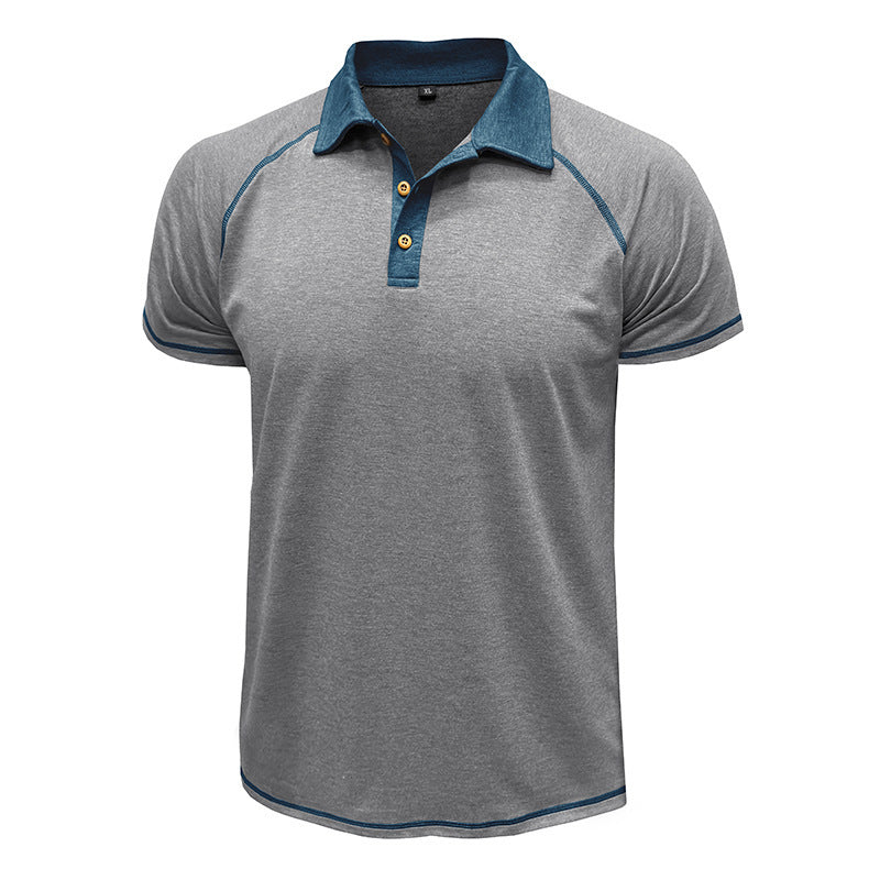 Short-Sleeved Lapel T-Shirt Polo - Bottoming Shirt for Men