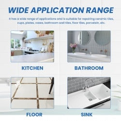 Tile Repair Adhesive Paste for Bathtubs, Marble, Furniture & Floor Cracks