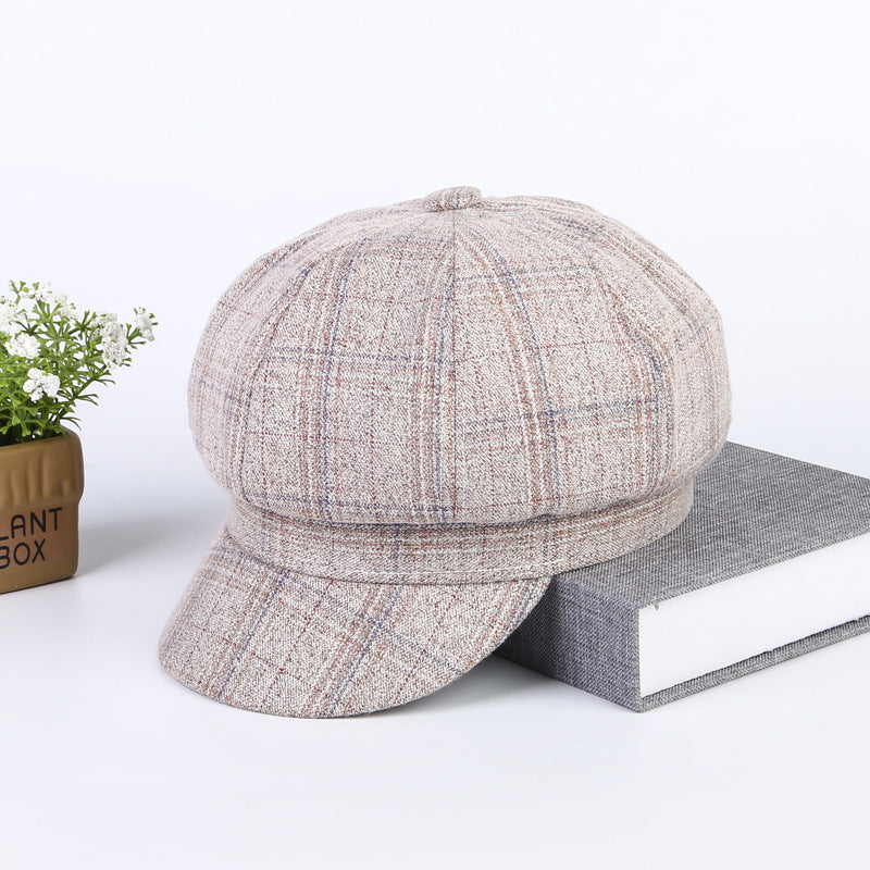 Korean Version Japanese All-match Soft Girl Retro British Octagonal Hat