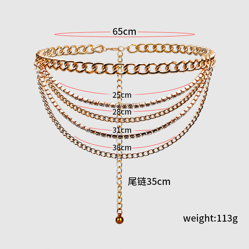 Summer Jewelry Hot Pants Chain - Multilayer Gold Waist Chain