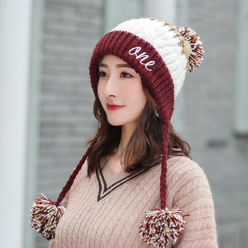 Women's Striped Fleece Colorblock Dome Hat