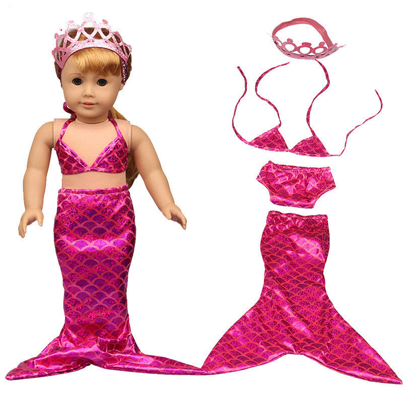 American Doll Accessories Mermaid Swimsuit Molly Bikini Crown Swimsuit Three-piece Set