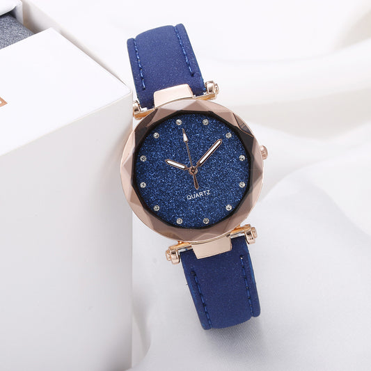 Starry Watch with Imitation Leather Strap
