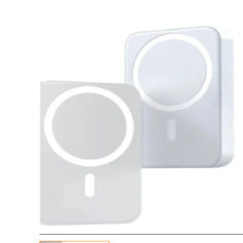 Two white light-up mirrors with circular lights on a white background