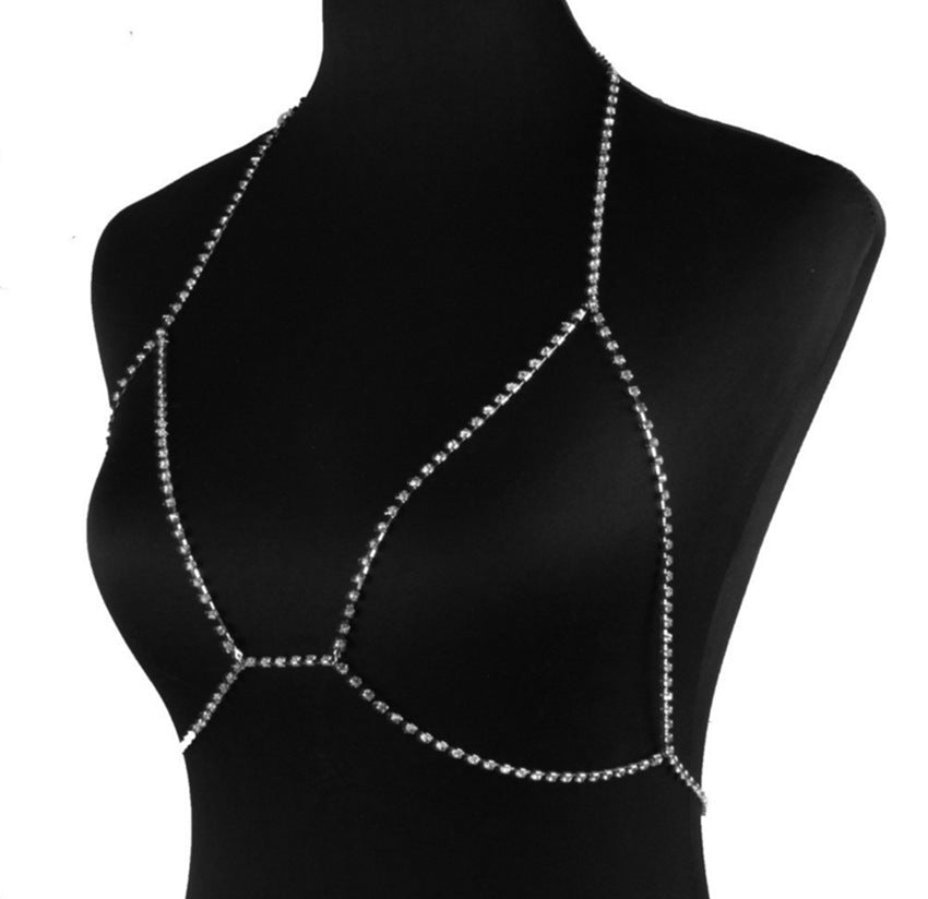 Women's Rhinestone Body Jewelry Necklace – Elegant Body Chain