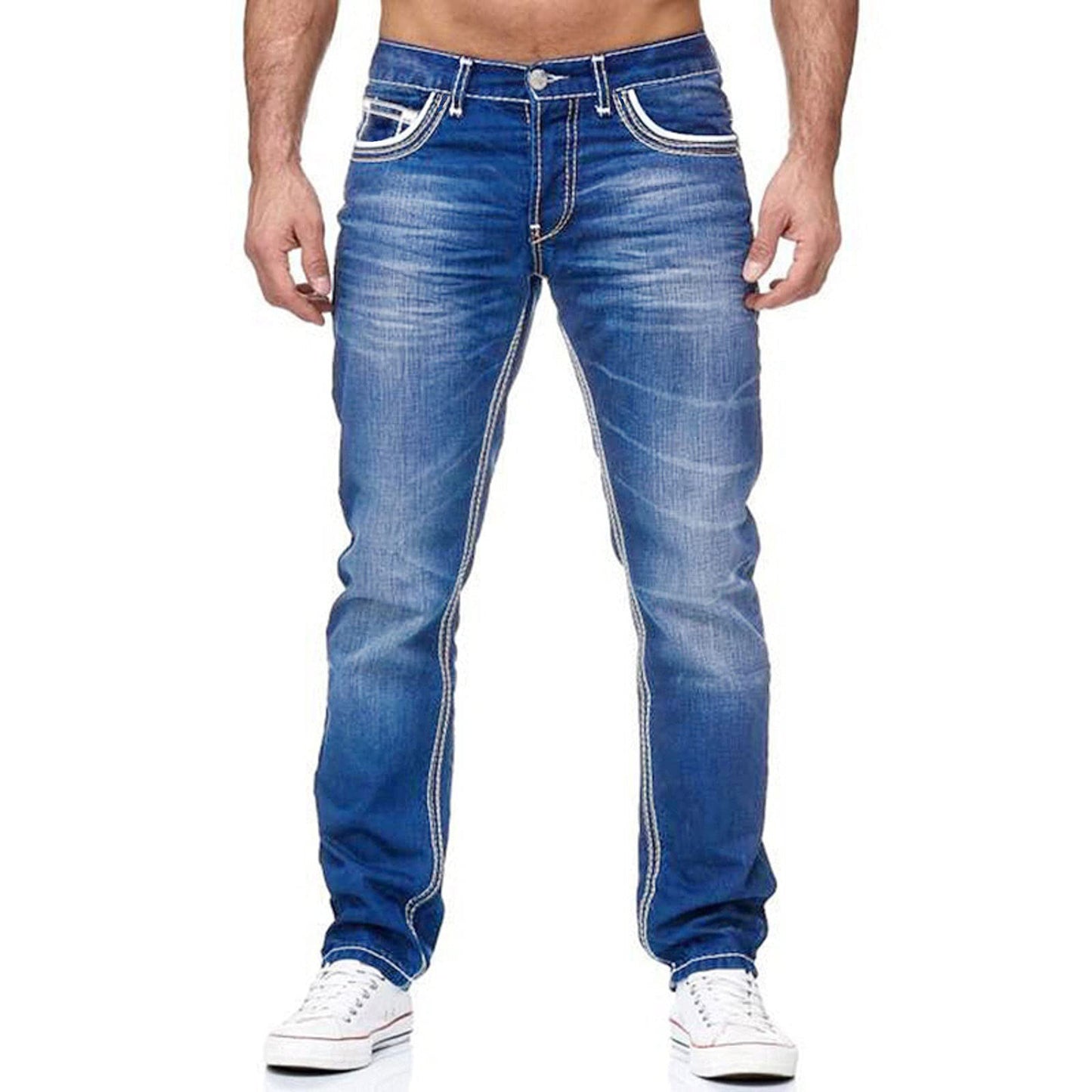 Men's Jeans with Pockets - Straight Pants