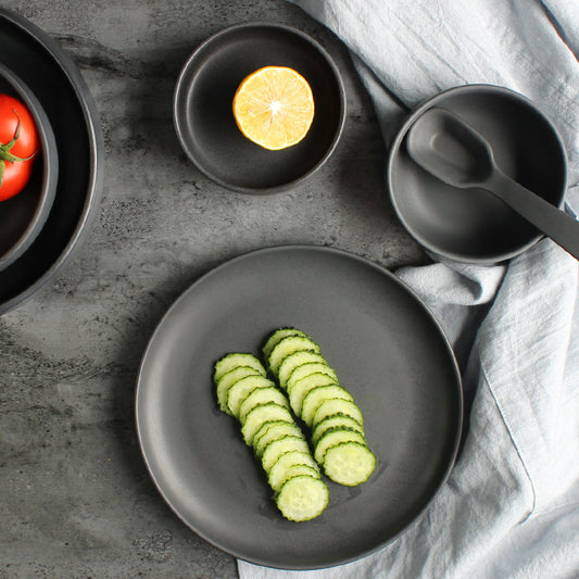 Nordic Ceramic Rice Bowl and Steak Plate Dish Set