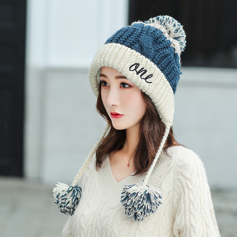 Women's Striped Fleece Colorblock Dome Hat