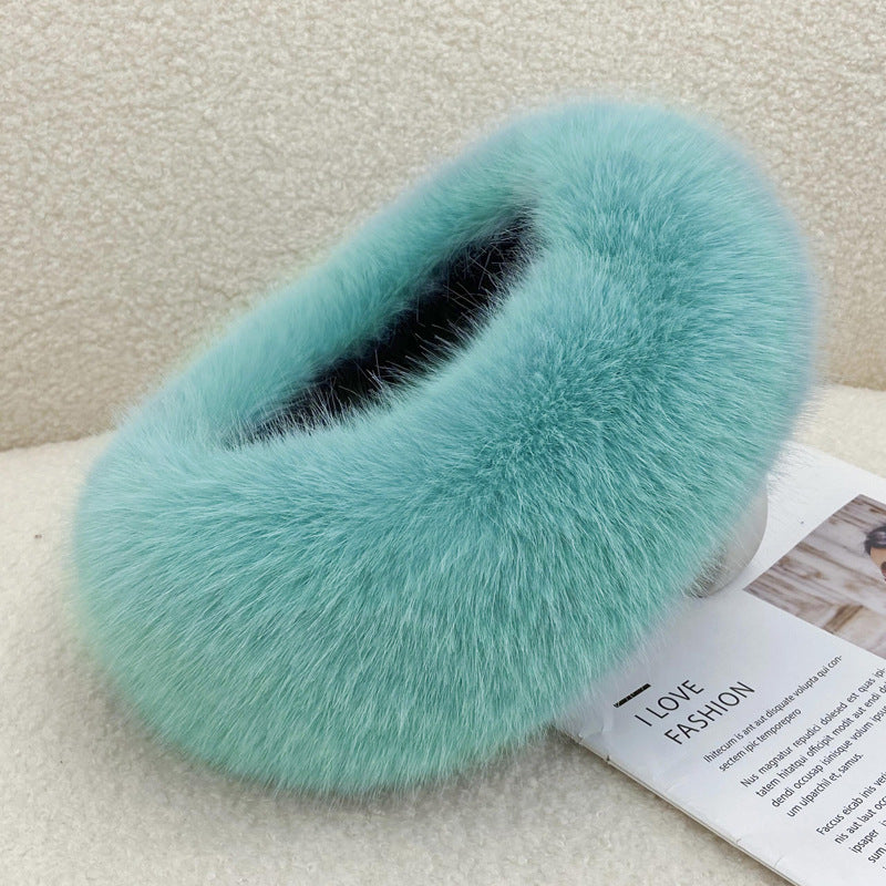 Winter Fur Thickened No-Top Hair Ring Hat