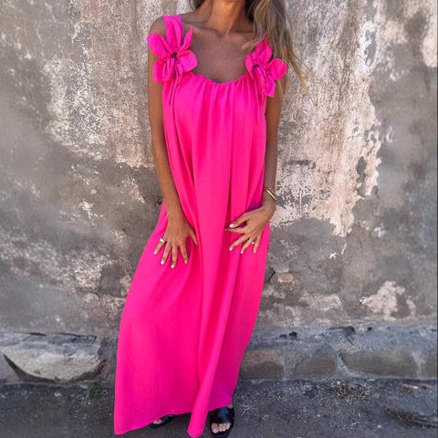 Summer Solid Color Lace Fashion Dress Women