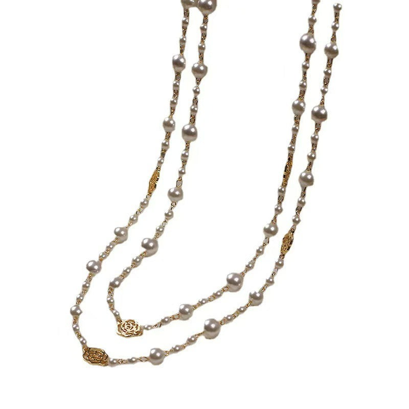 Retro Multi-layer Pearls Necklace - Fashion Long Sweater Chain for Women