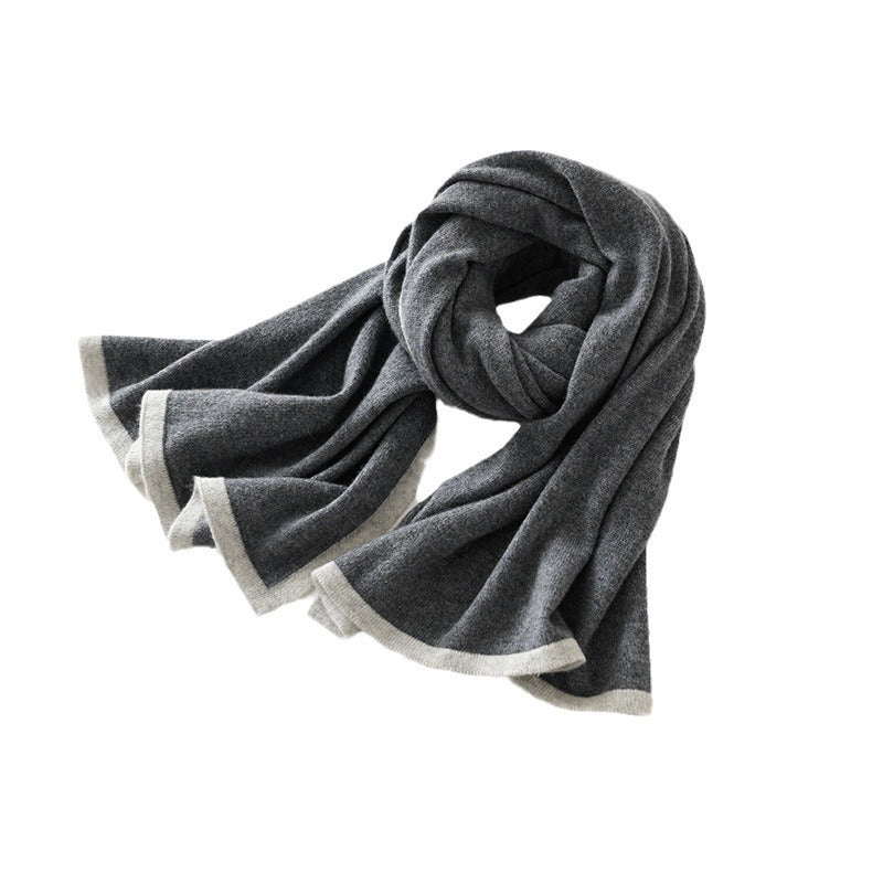 Universal Color Blocked Knitted Jacquard Western-style Cashmere Scarf