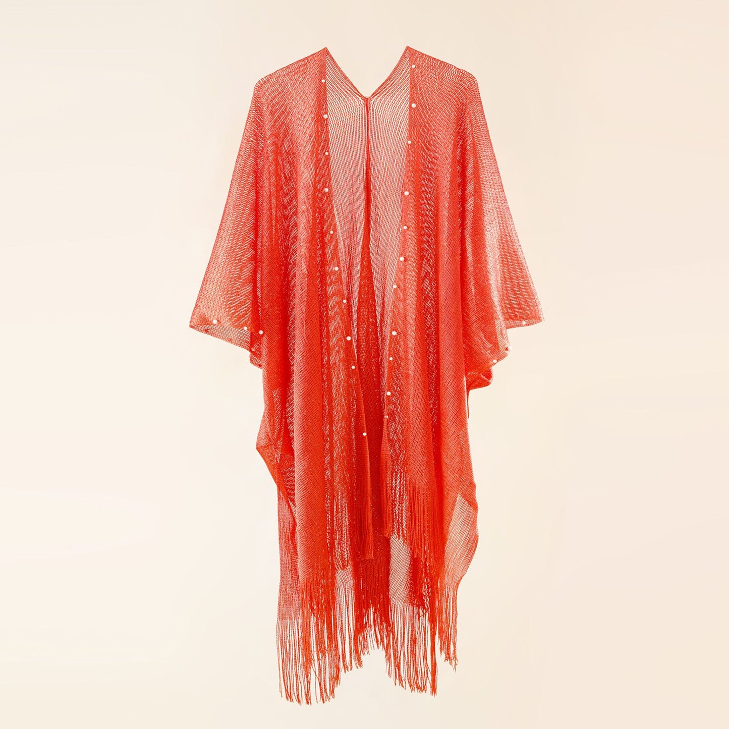 Nail Pearl Beach Shawl Cardigan Mid-length