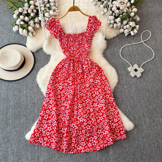 Flying Sleeves Black Shivering Dress Female Summer