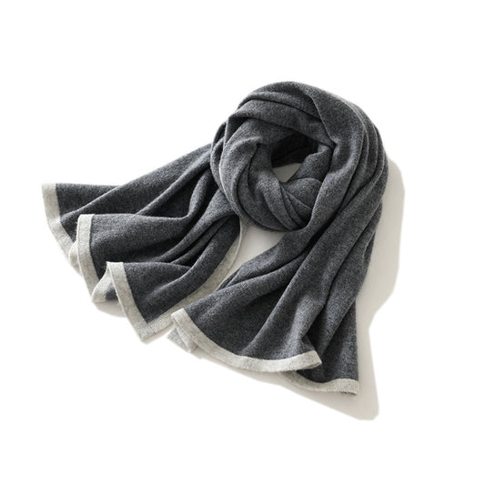 Universal Color Blocked Knitted Jacquard Western-style Cashmere Scarf