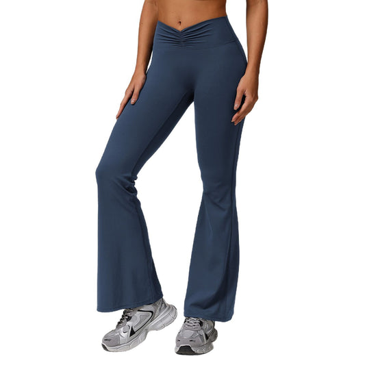 Nude Feel High Waist Hip Lift Yoga Bell-bottom Pants