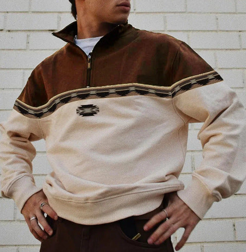 Men's Street Sports Fashion Round Neck Pullover Sweater