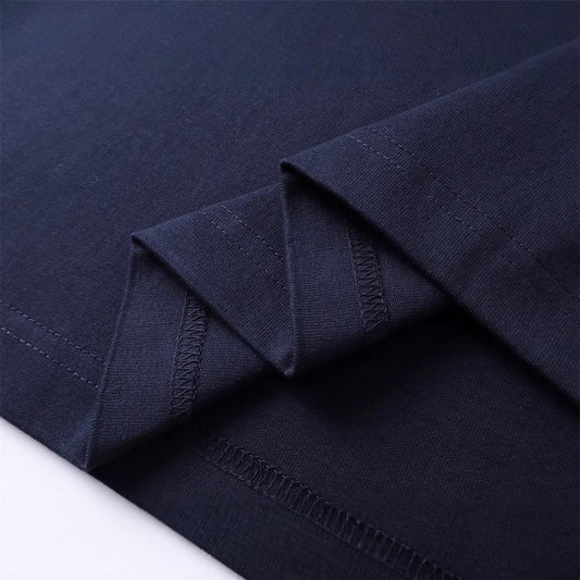 Retro Patchwork Short Sleeve Pure Color Minimal Versatile T-Shirt for Men and Women