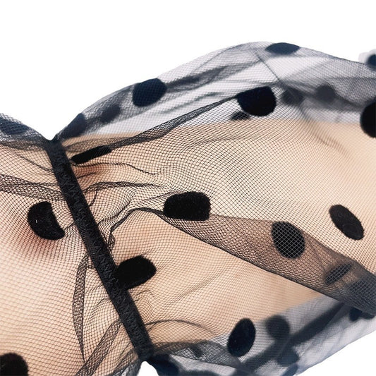 Ladies' Cute Mesh Sun Protection Gloves with Polka Dots
