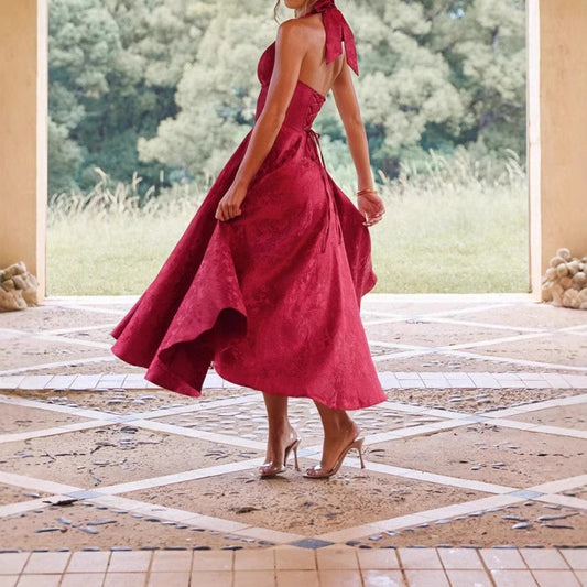 Women's Sleeveless Sling Socialite Style Formal Dress