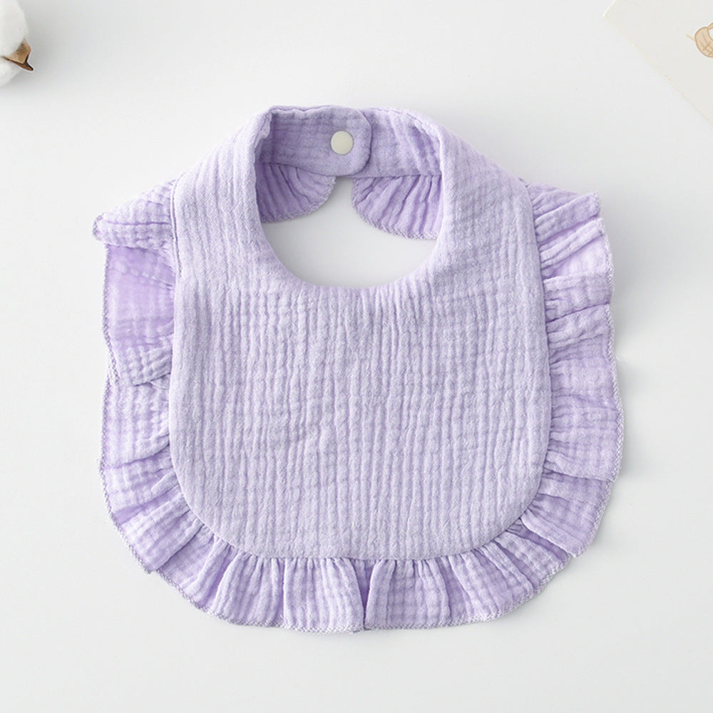 Baby Bib Ruffled Cotton Printed Gauze Lace Bib