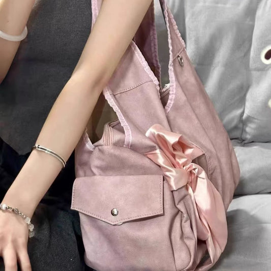 Lovely Bag Female 2024 New Niche Bow Shoulder Bag