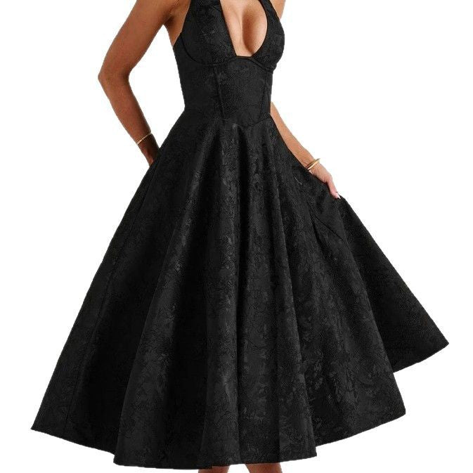 Women's Sleeveless Sling Socialite Style Formal Dress