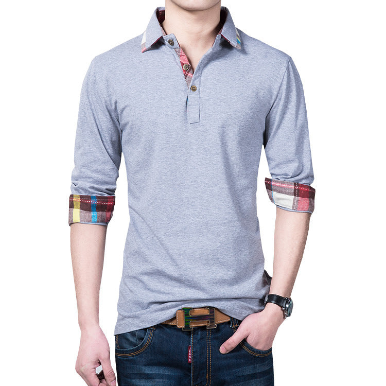 Spring And Autumn Cotton Long-sleeved T-shirt Men