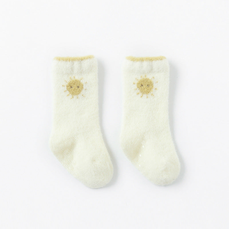 Mink Wool Newborn Thickened Baby Medium Tube Socks