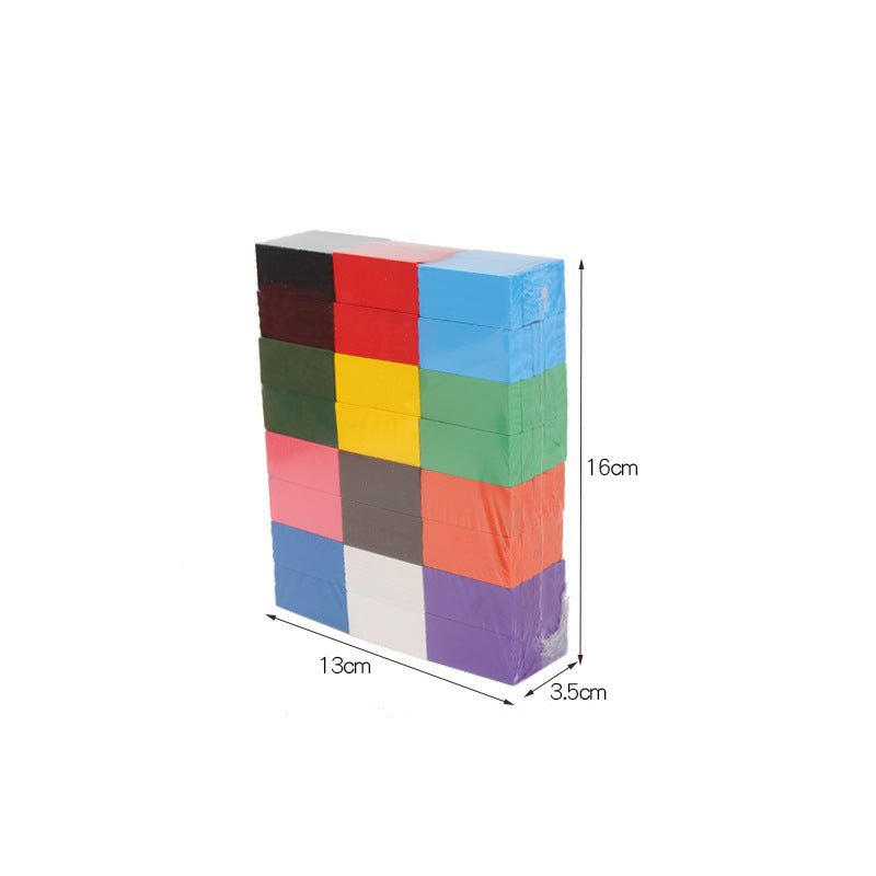 Wooden Domino Blocks Building Toy Kits | Color Sort Rainbow Dominoes Educational Game