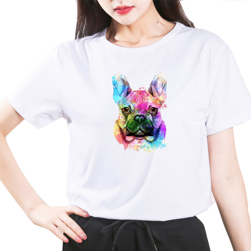 French Bulldog Dog Print All-match T-shirt For Men And Women