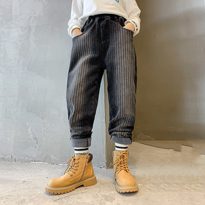 New Boys' Plush Fleece Jeans