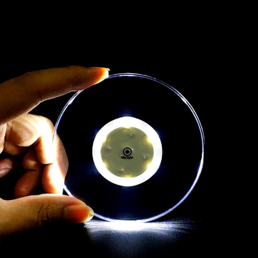 LED Glow Coaster Acrylic Crystal Emitting Luminous Coaster