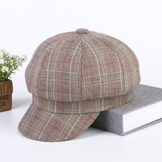 Korean Version Japanese All-match Soft Girl Retro British Octagonal Hat