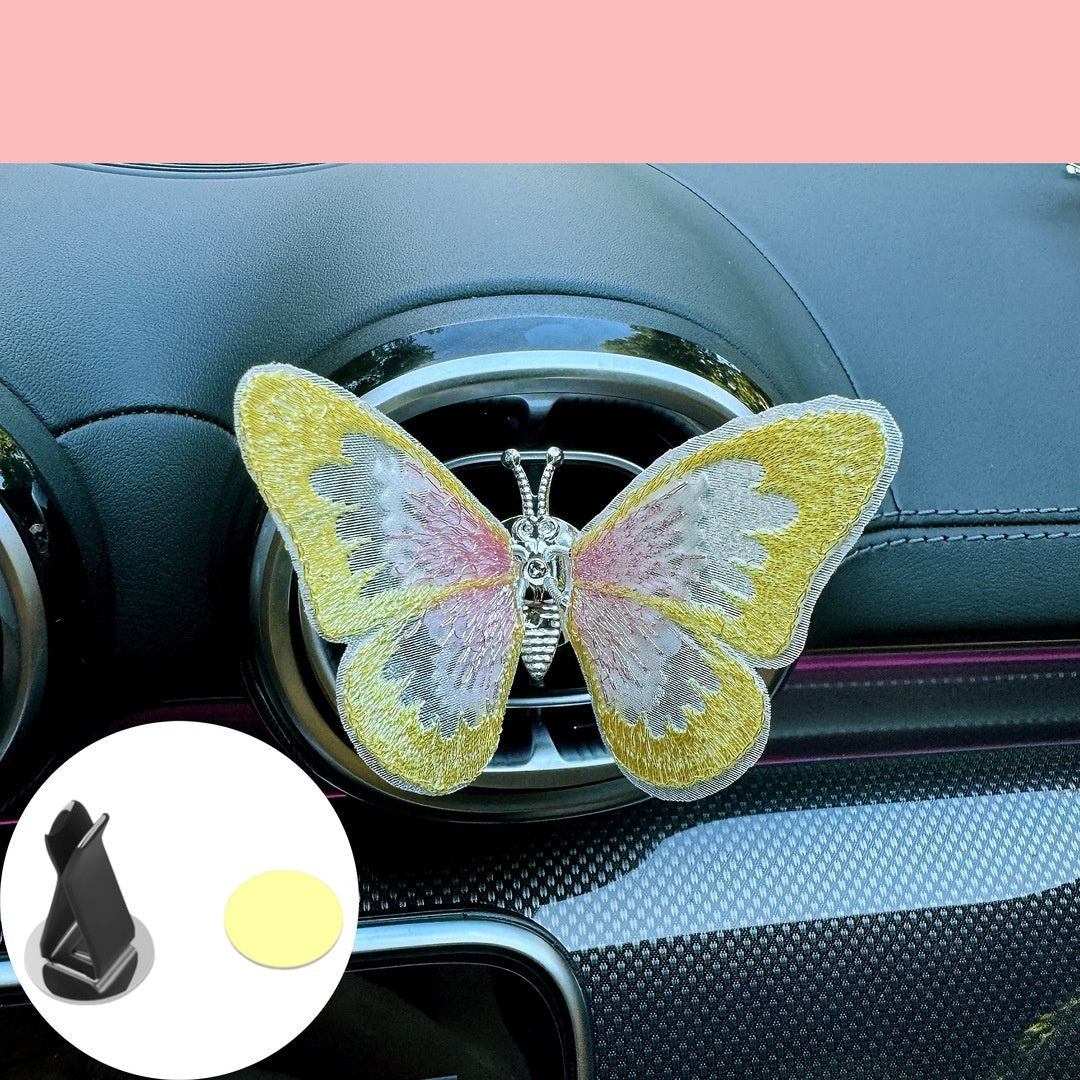 Moving Embroidery Butterfly Car Air Outlet Decoration