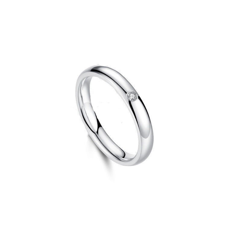 Plain Silver Couple Ring - European and American Simple Versatile Design