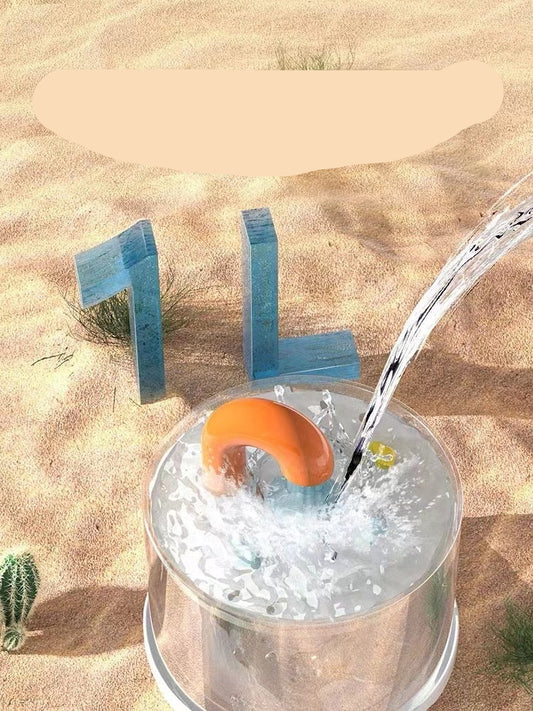 Automatic water supply system with a desert background