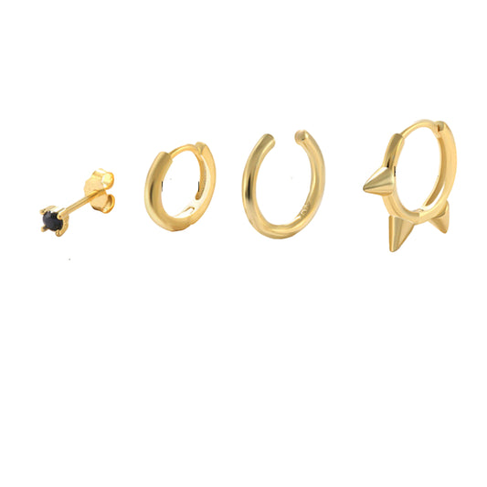 S925 Sterling Silver Punk Earings Set