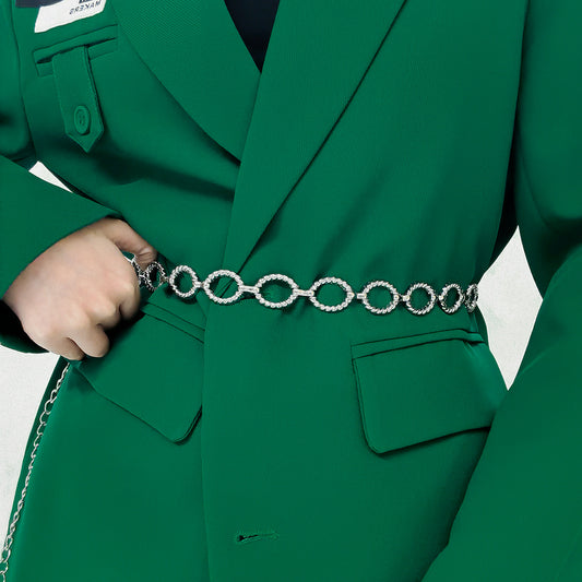 Waist Chain - Women Senior Sense Circle Wavy Metal Chain