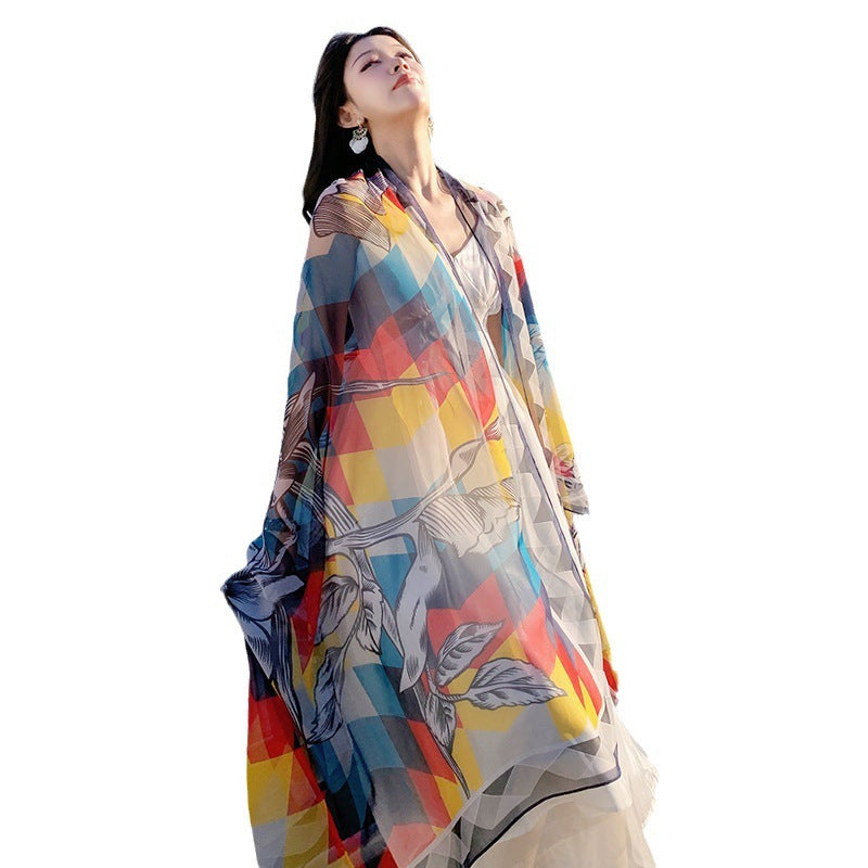 Beach Travel Long Outer Match Shawl
