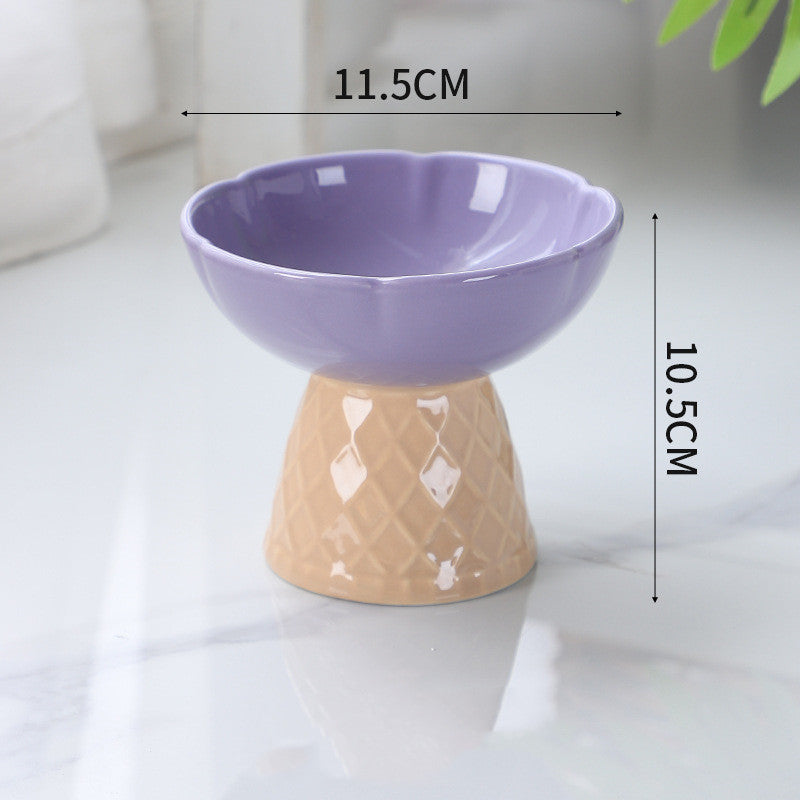 Neck Protecting Health Glaze Ceramic Pet Bowl