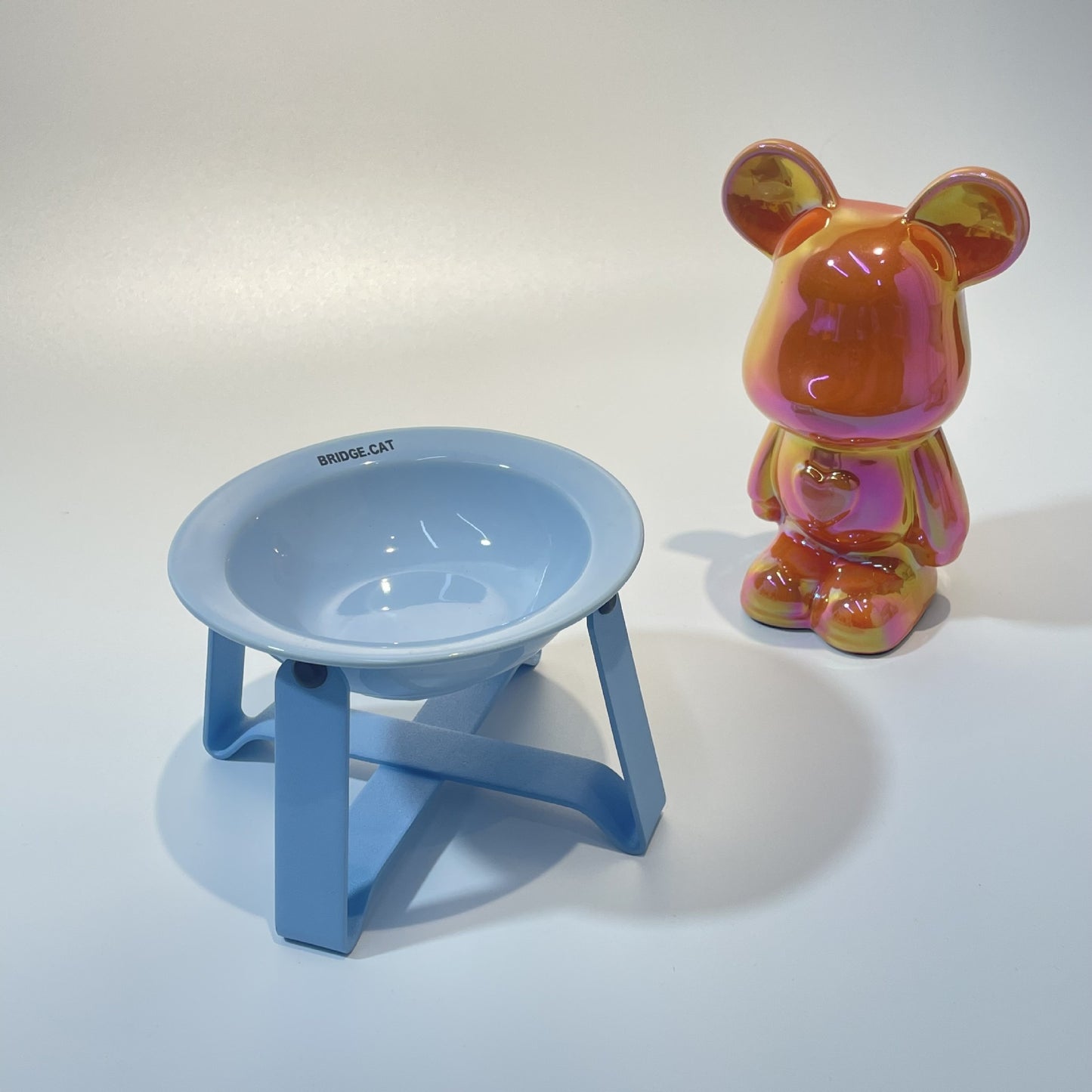 Ceramic Cat Bowl Cat Iron Frame High Leg Tableware Combination Fairy Dining Rack Cat Food Holder